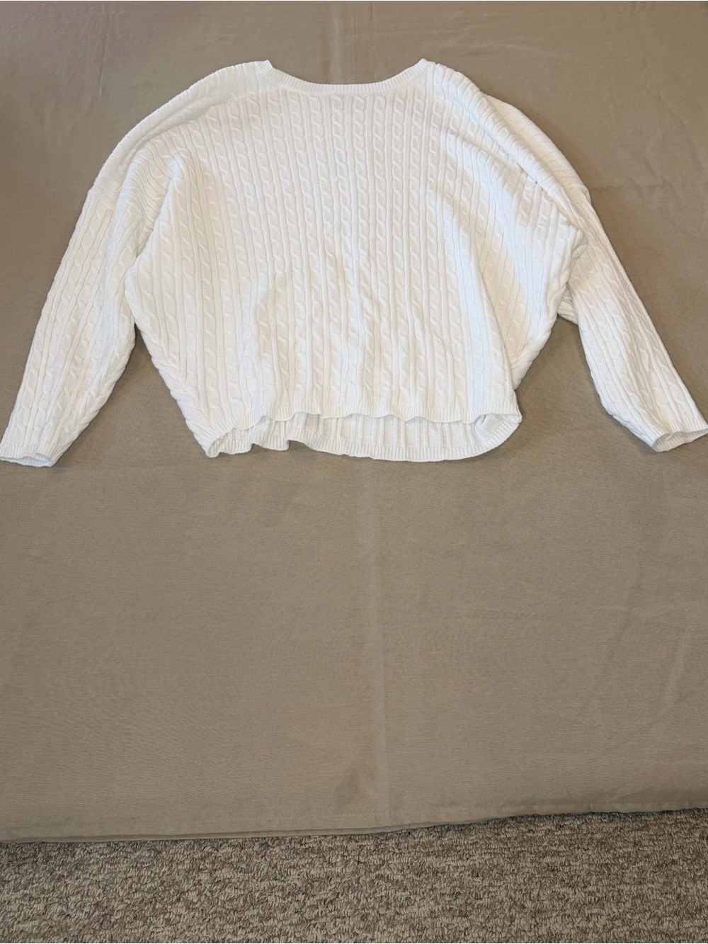 Francesca's Collections White Cable Knit Sweater